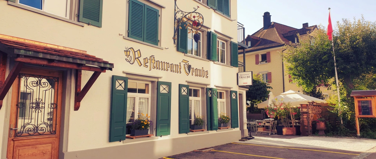 Restaurant Traube St. Georgen – Aussenansicht des historischen Gasthauses